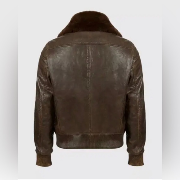 John Varvatos Tommy Bomber Removable Shearling Collar Leather. Size Lrg BNWT - Picture 4 of 16